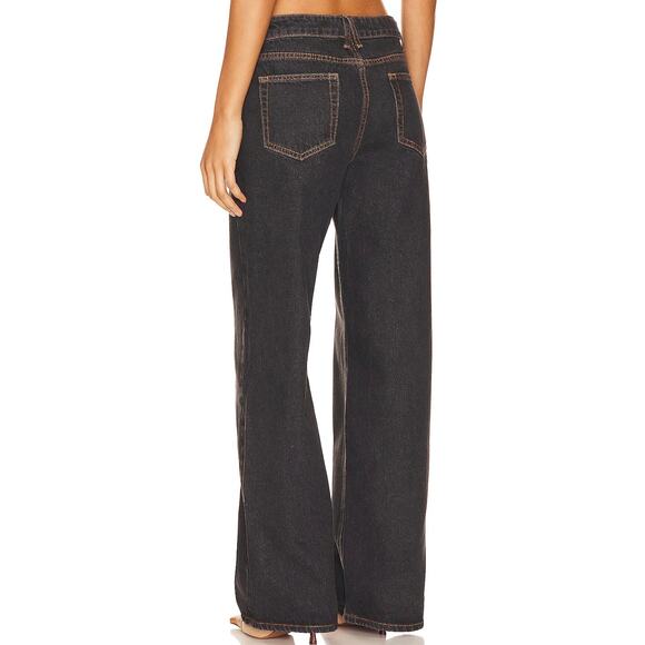 NWT Lioness Top Model Jeans Charcoal Size XXL / 12 Wide Leg Straight Denim Pants - Picture 8 of 15